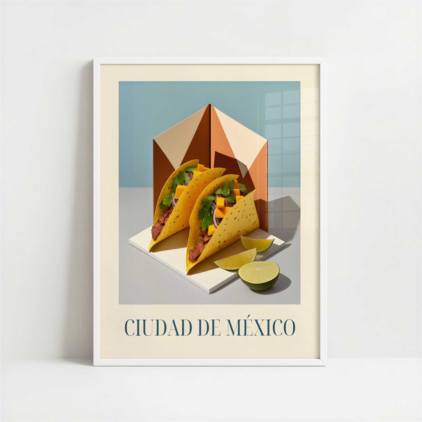 Tacos from Mexico City, Mexico - Art Print - Art print in white frame