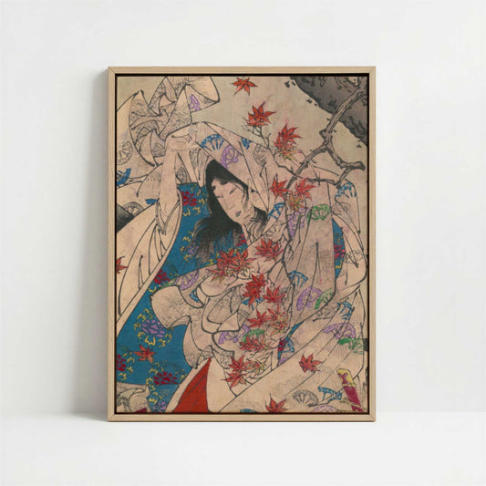 Framed Canvas - Framed canvas in oak color frame