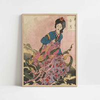 Joga Hongetsu (1880s) by Taiso Yoshitoshi – Art Print - Art print in oak frame