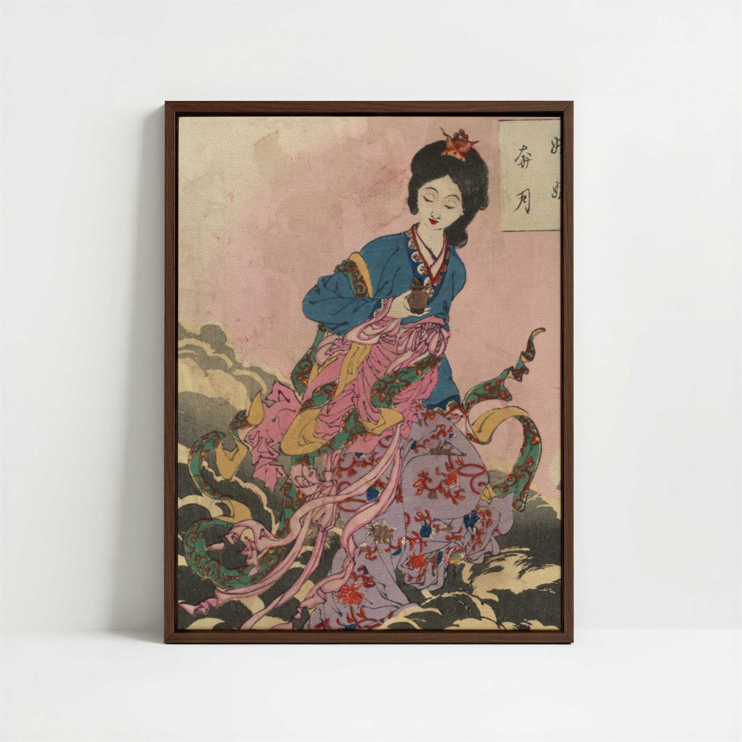 Framed Canvas - Framed canvas in dark wood color frame