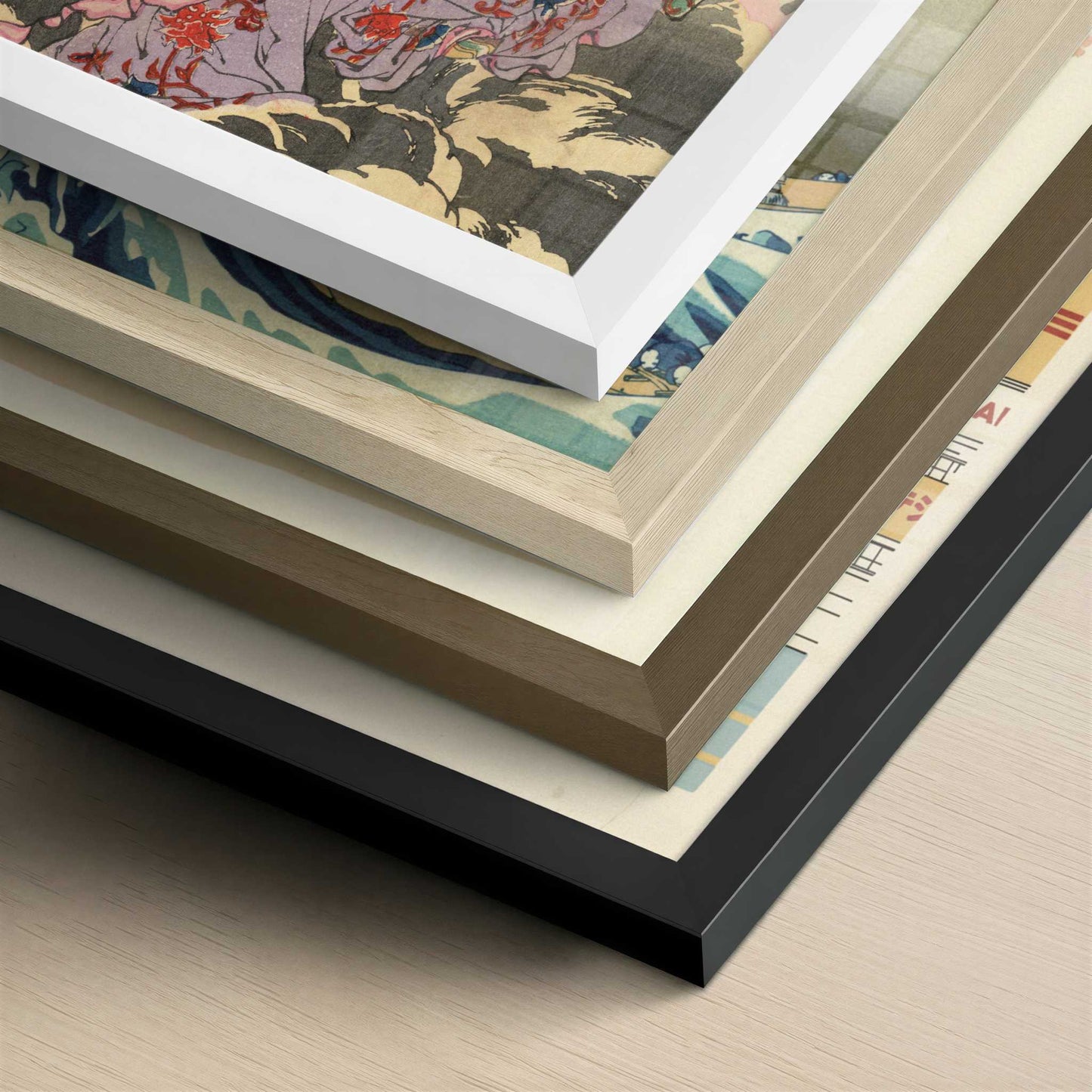 Joga Hongetsu (1880s) by Taiso Yoshitoshi – Art Print - Close-up detail of the different frames