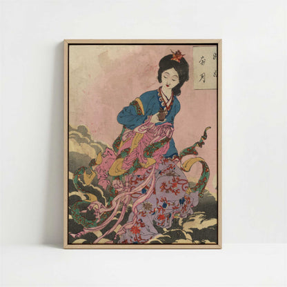 Framed Canvas - Framed canvas in oak color frame