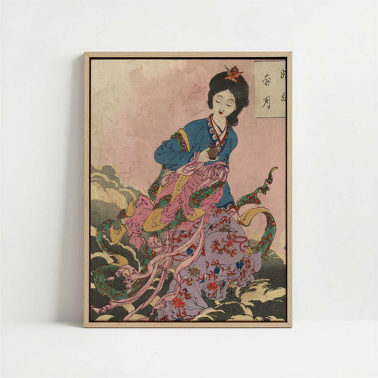 Framed Canvas - Framed canvas in oak color frame