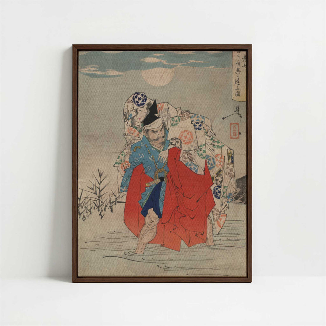 Framed Canvas - Framed canvas in dark wood color frame