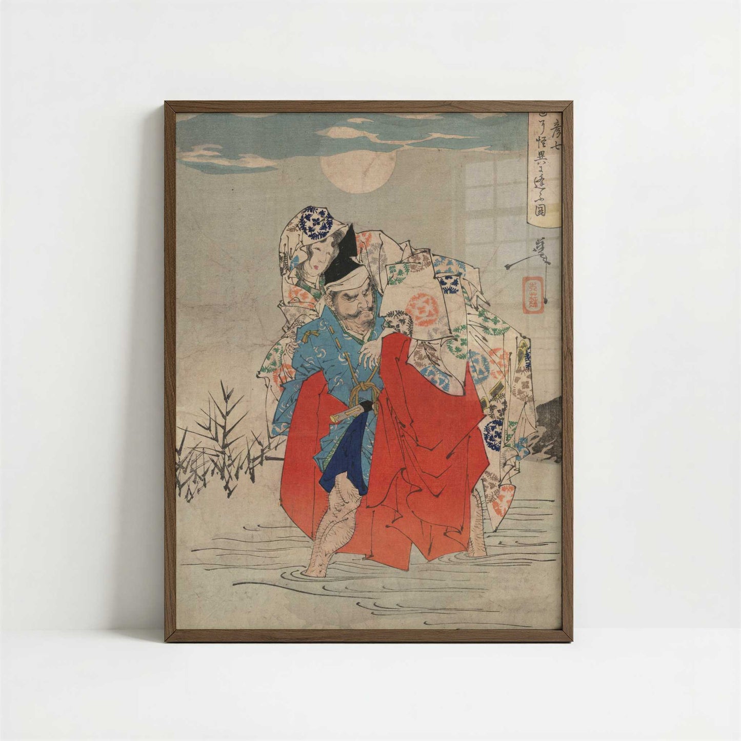 Omori Hikoshichi (1880s) by Taiso Yoshitoshi – Art Print - Art print in dark wood frame