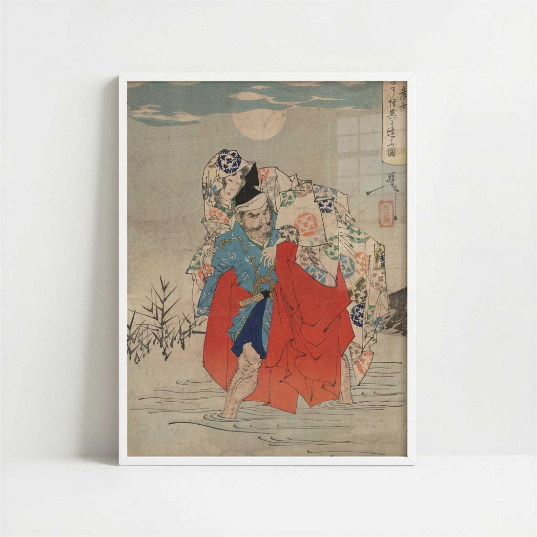 Omori Hikoshichi (1880s) by Taiso Yoshitoshi – Art Print - Art print in white frame