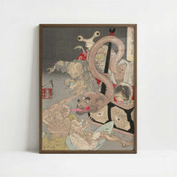 Pandora's Box (1880s) by Taiso Yoshitoshi – Art Print - Art print in dark wood frame