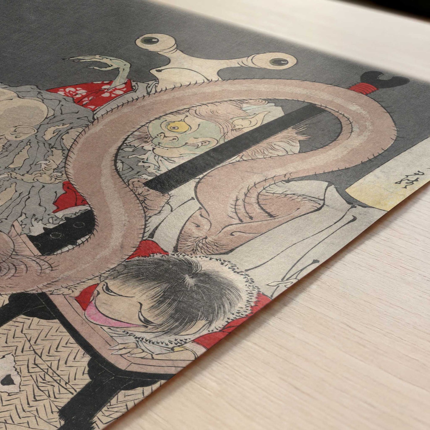 Pandora's Box (1880s) by Taiso Yoshitoshi – Art Print - Close-up detail of the art print