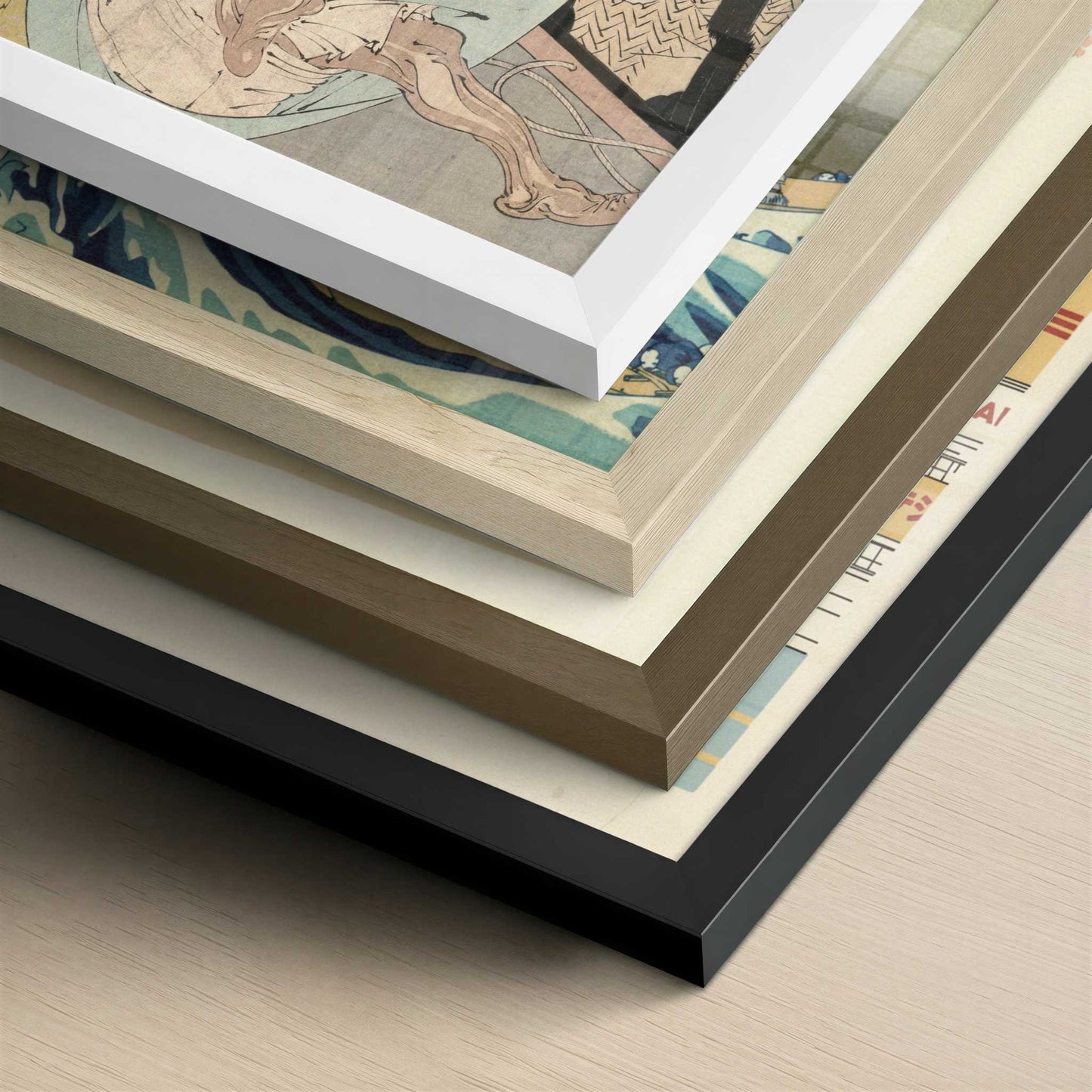 Pandora's Box (1880s) by Taiso Yoshitoshi – Art Print - Close-up detail of the different frames
