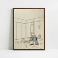 Framed Canvas - Framed canvas in dark wood color frame