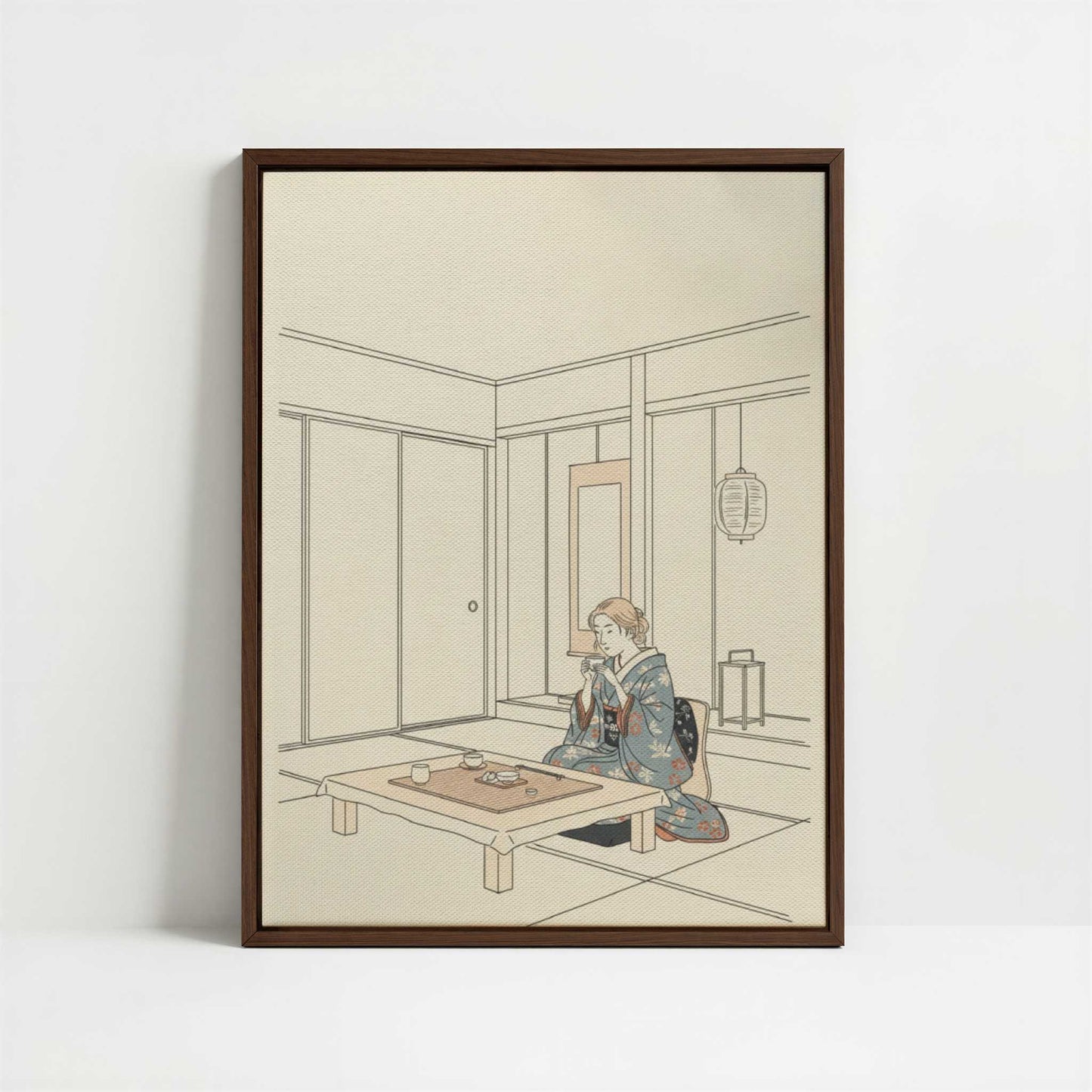 Framed Canvas - Framed canvas in dark wood color frame