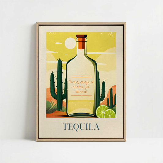 Framed Canvas - Framed canvas in oak color frame