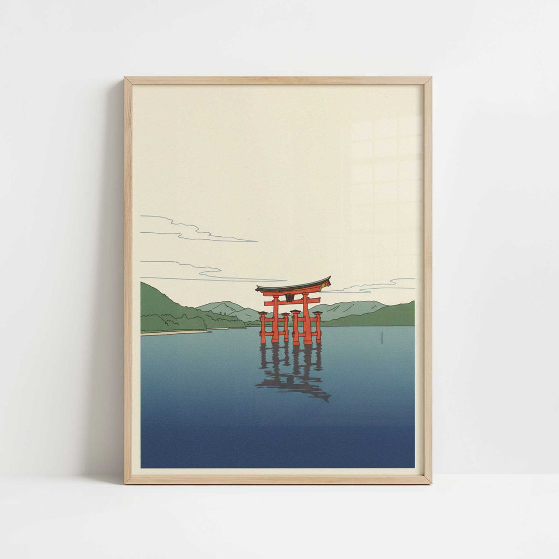 The Floating Gate of Miyajima - Art Print - Art print in oak frame