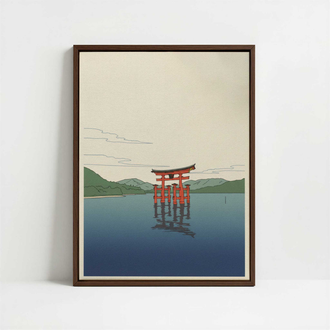 Framed Canvas - Framed canvas in dark wood color frame