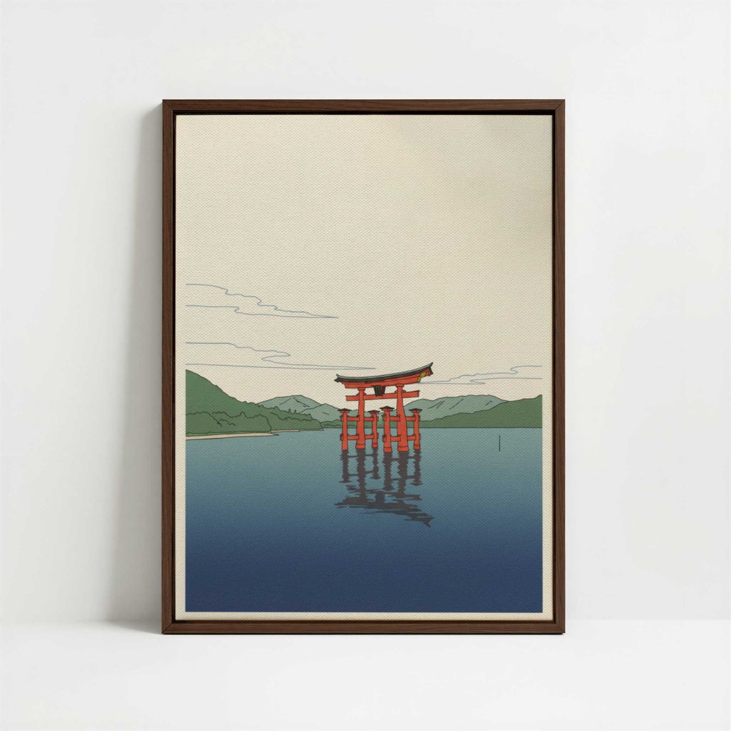 Framed Canvas - Framed canvas in dark wood color frame