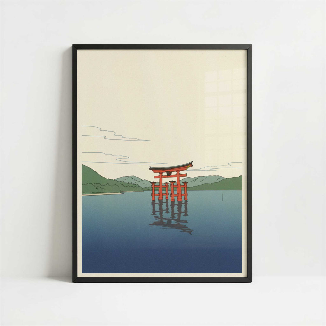 The Floating Gate of Miyajima - Art Print - Art print in black frame