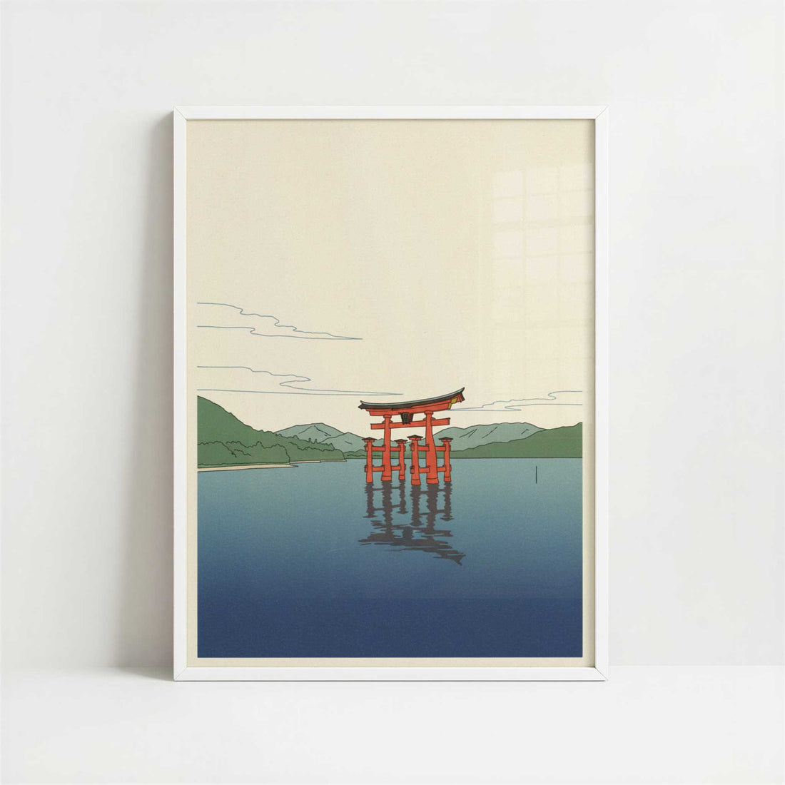 The Floating Gate of Miyajima - Art Print - Art print in white frame