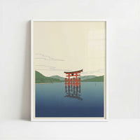 The Floating Gate of Miyajima - Art Print - Art print in white frame