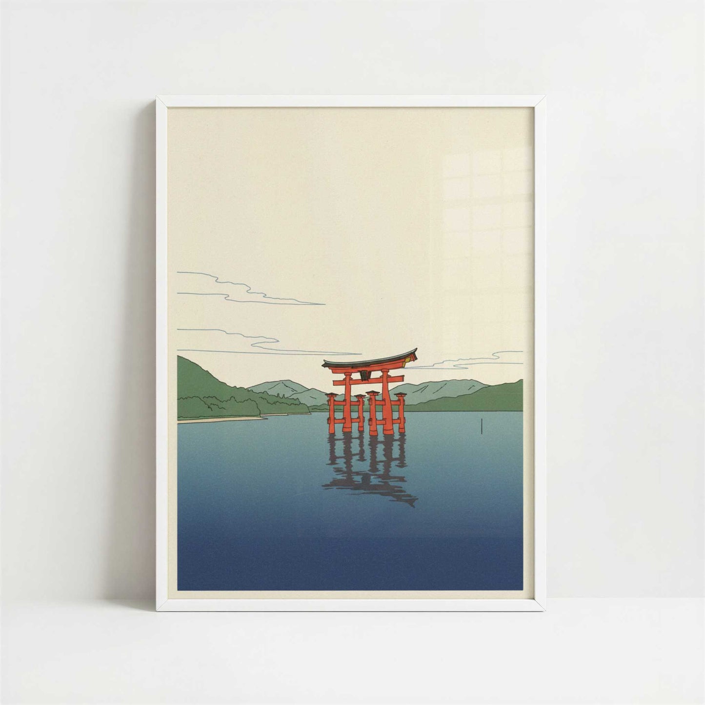 The Floating Gate of Miyajima - Art Print - Art print in white frame