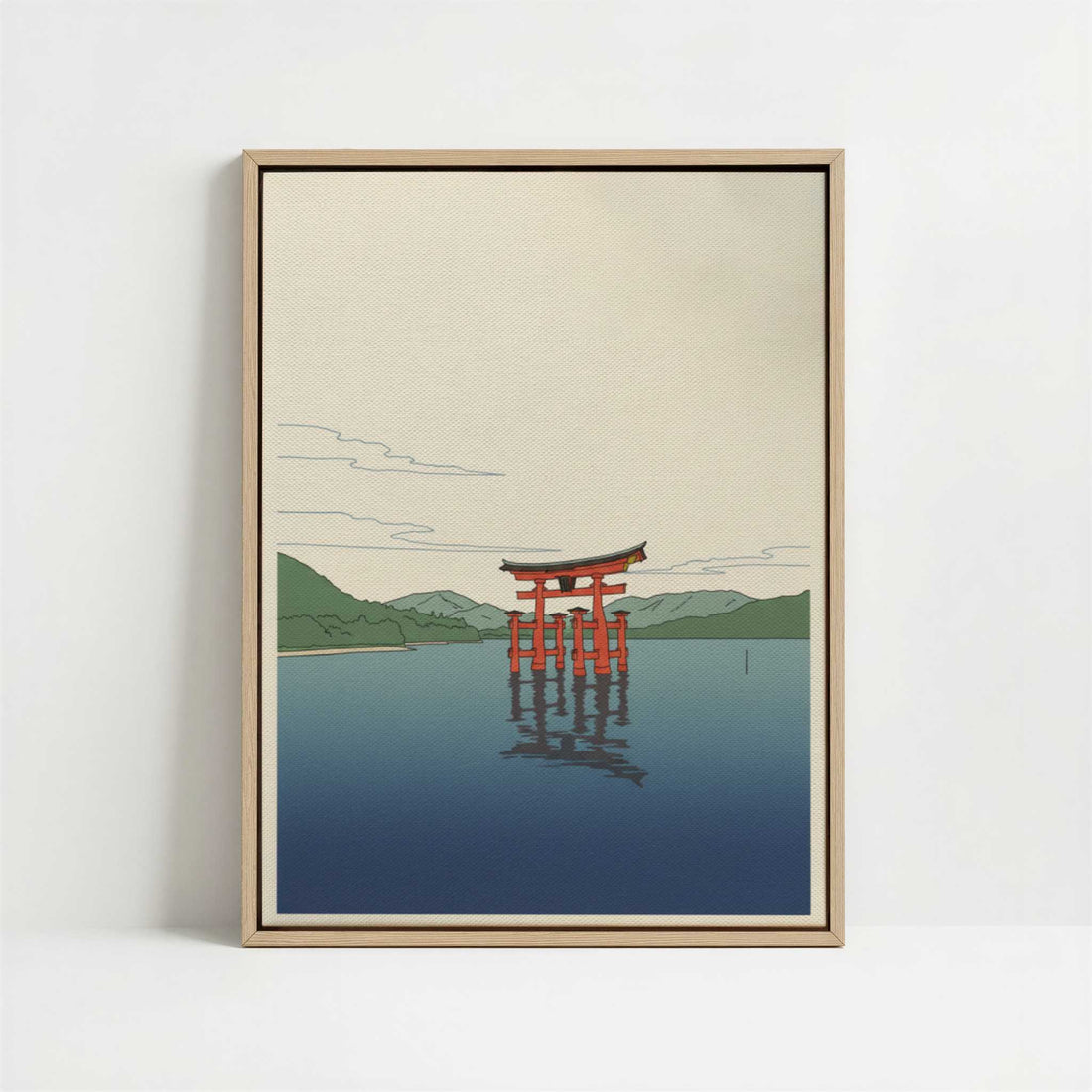 Framed Canvas - Framed canvas in oak color frame