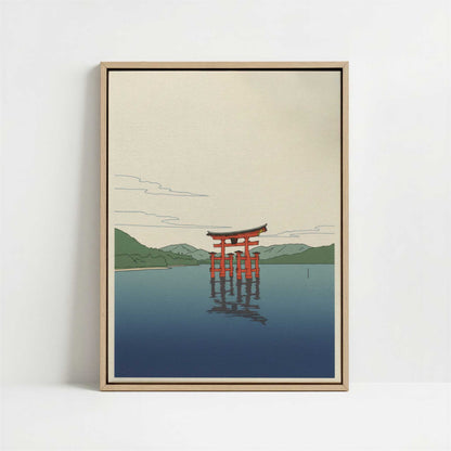 Framed Canvas - Framed canvas in oak color frame