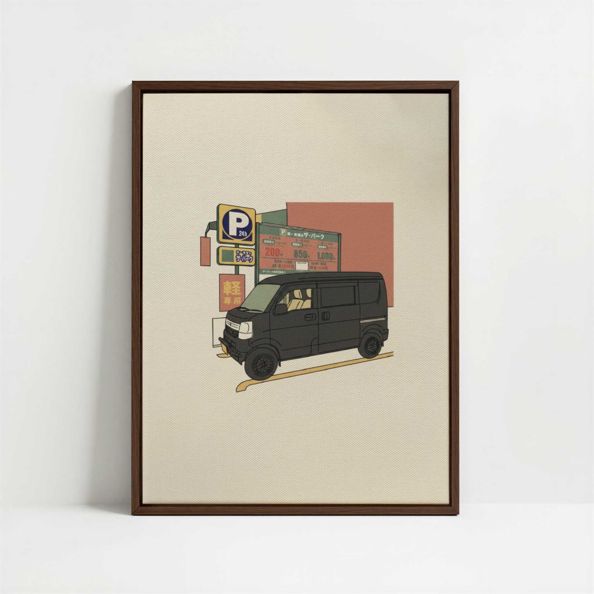 Framed Canvas - Framed canvas in dark wood color frame