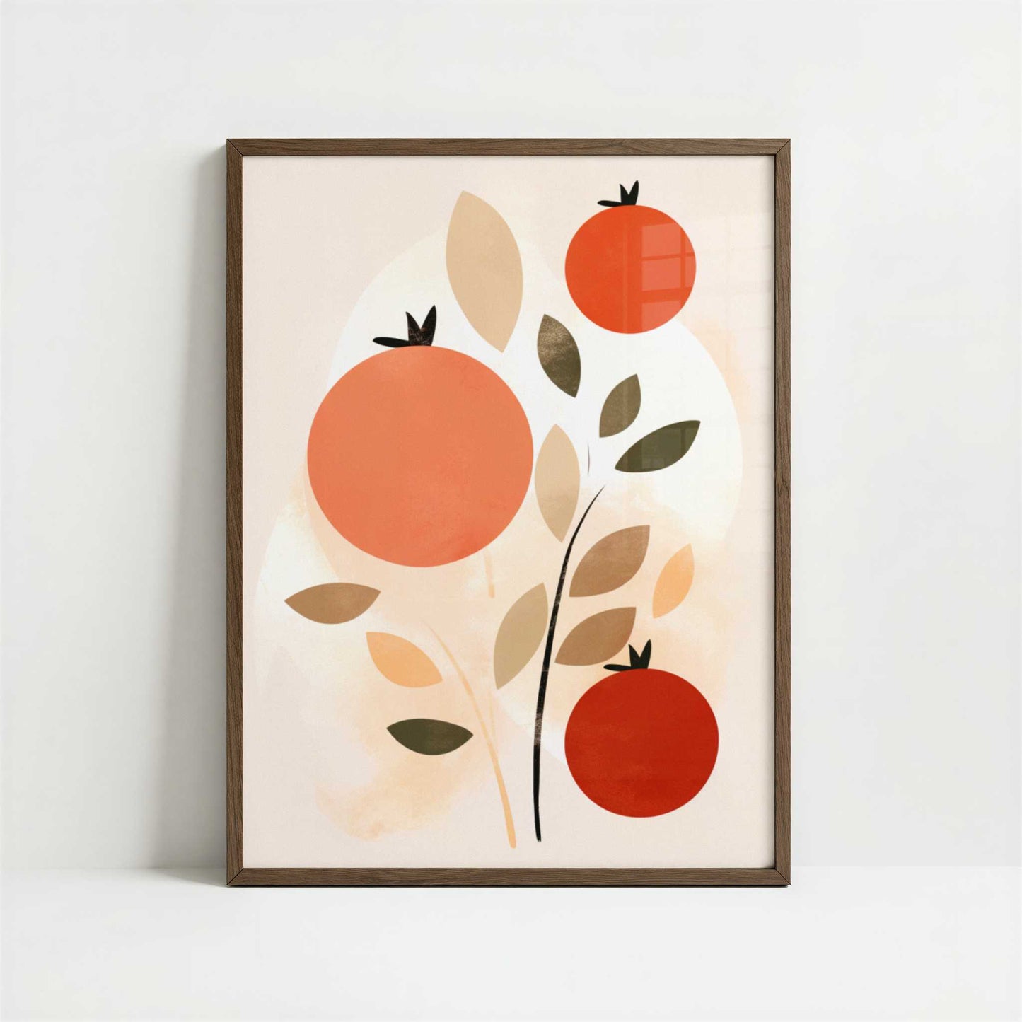 Tomatoes in Bohemian Style - Art Print - Art print in dark wood frame