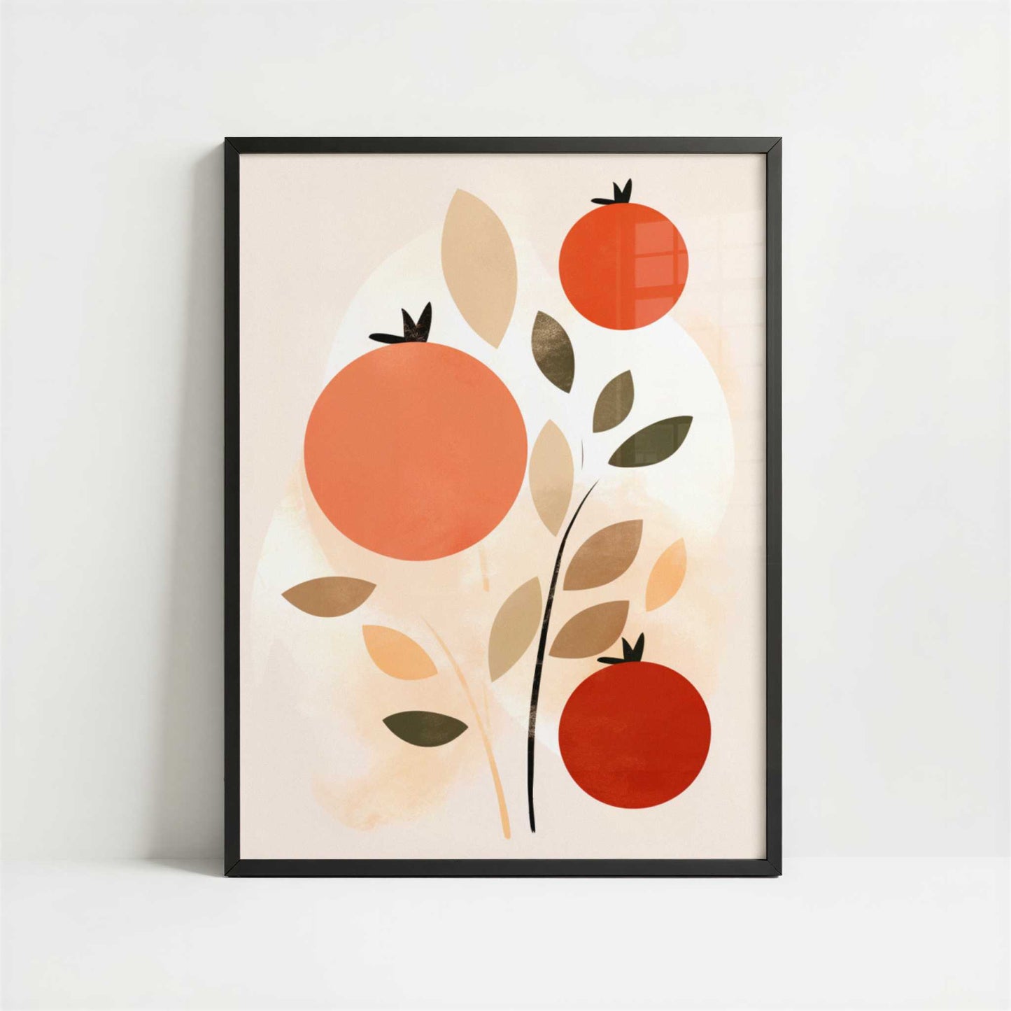 Tomatoes in Bohemian Style - Art Print - Art print in black frame