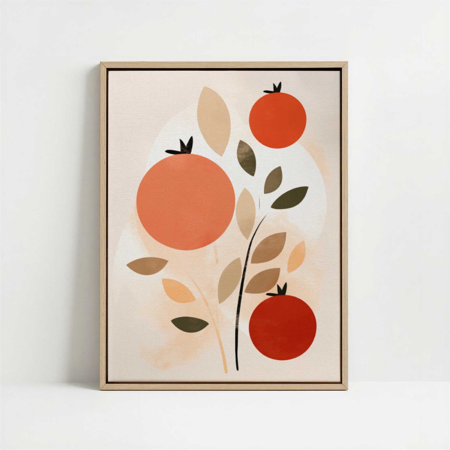 Framed Canvas - Framed canvas in oak color frame