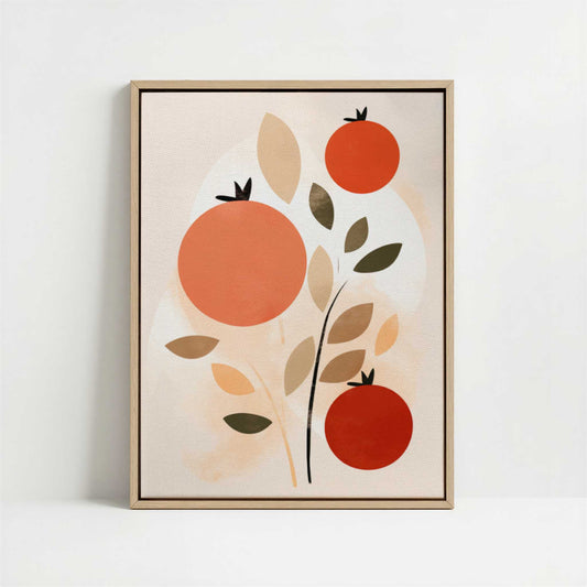 Framed Canvas - Framed canvas in oak color frame