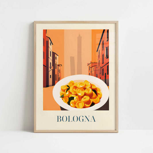 Tortellini from Bologna, Italy - Art Print - Art print in oak frame