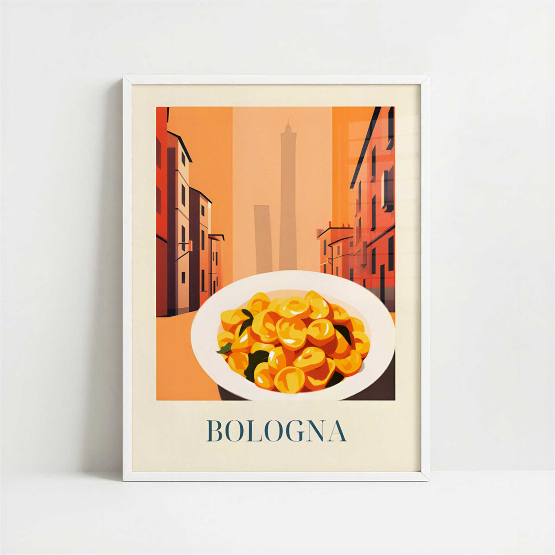 Tortellini from Bologna, Italy - Art Print - Art print in white frame