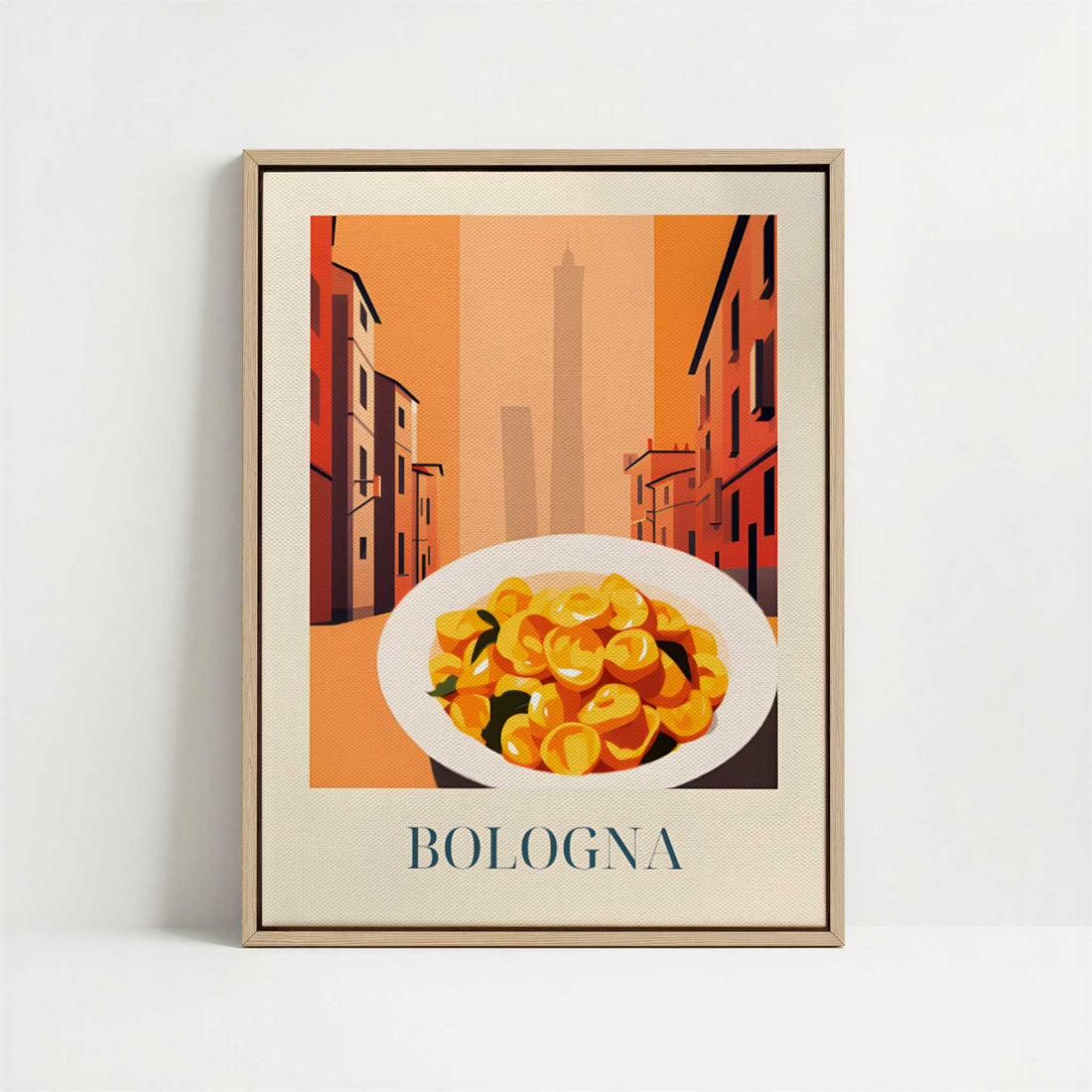 Framed Canvas - Framed canvas in oak color frame