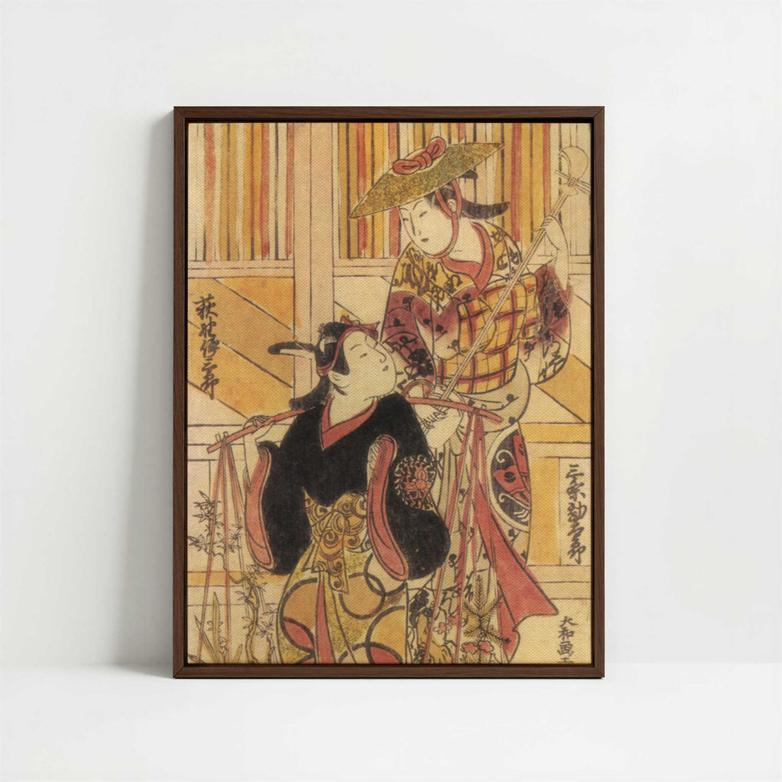 Framed Canvas - Framed canvas in dark wood color frame