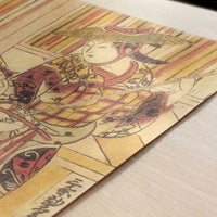 Actors as a Flower-Seller and Street Musician (1740s) by Toshinobu, Okumura – Art Print - Close-up detail of the art print