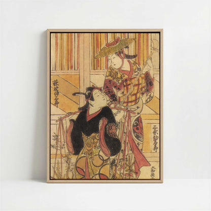 Framed Canvas - Framed canvas in oak color frame