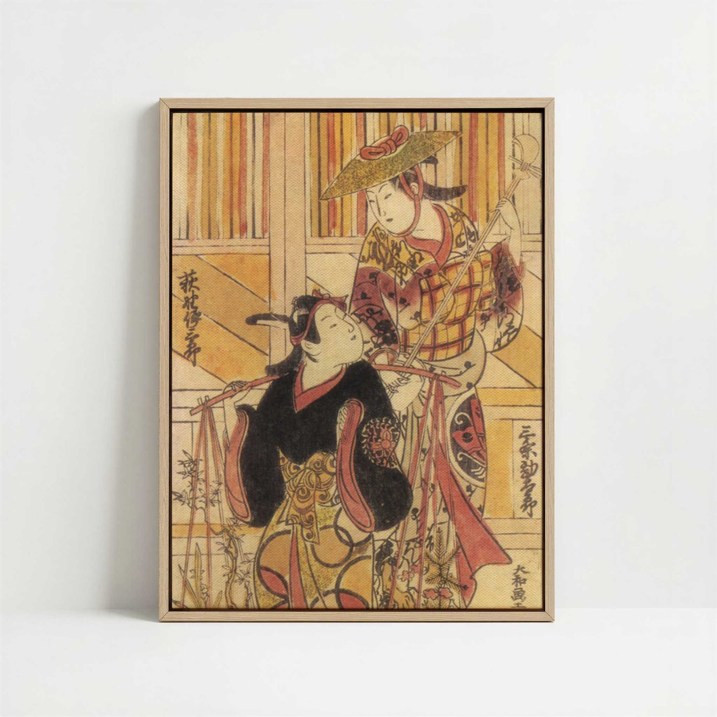 Framed Canvas - Framed canvas in oak color frame