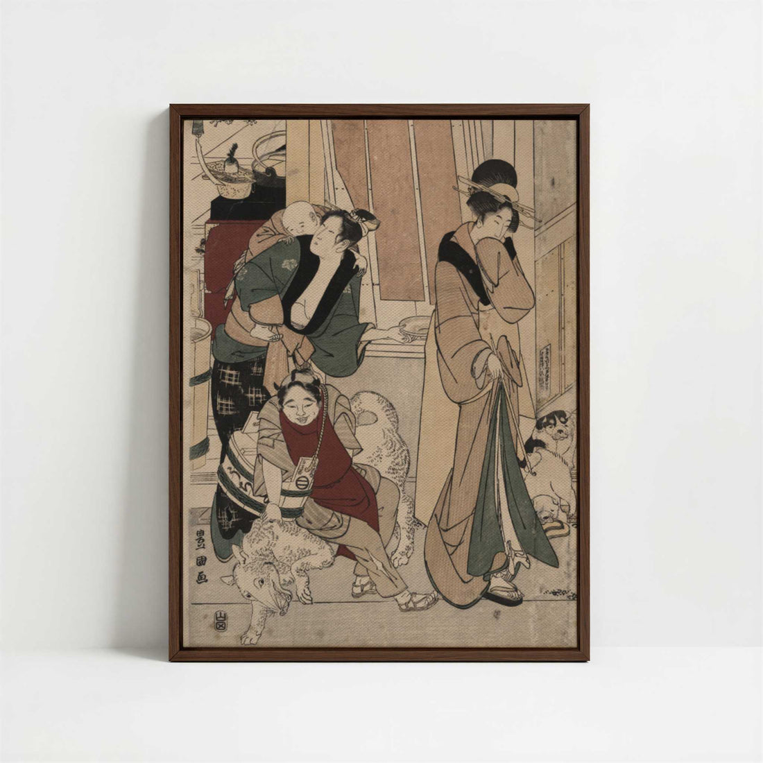 Framed Canvas - Framed canvas in dark wood color frame