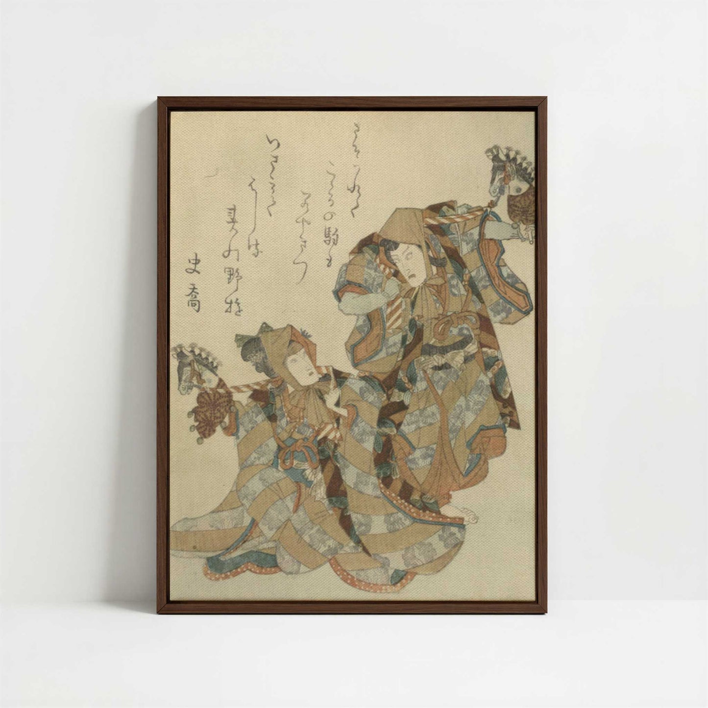 Framed Canvas - Framed canvas in dark wood color frame