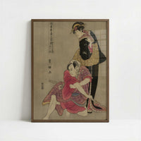 Tachibana-ya and Omi-ya (c.1795) by Utagawa Toyokuni – Art Print - Art print in dark wood frame