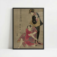 Tachibana-ya and Omi-ya (c.1795) by Utagawa Toyokuni – Art Print - Art print in black frame