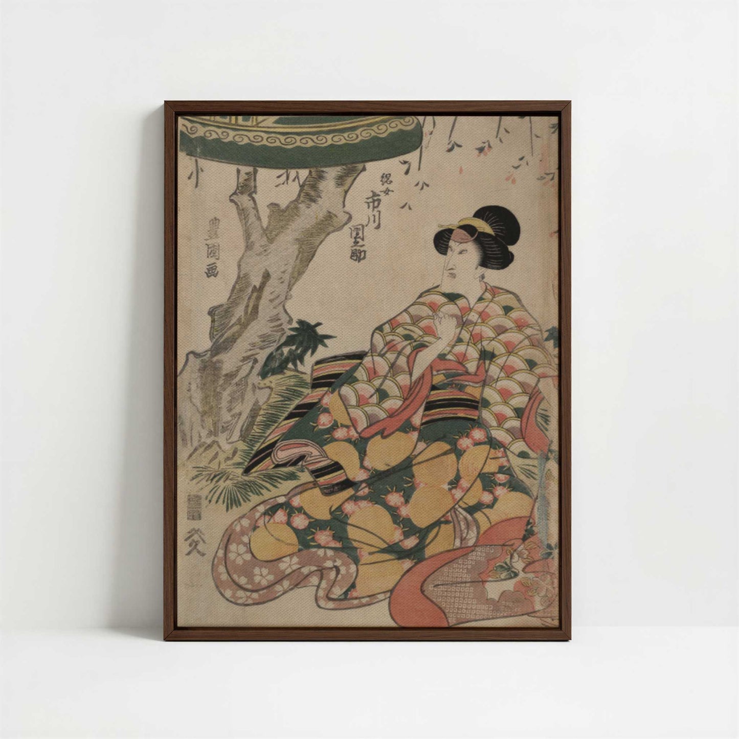 Framed Canvas - Framed canvas in dark wood color frame