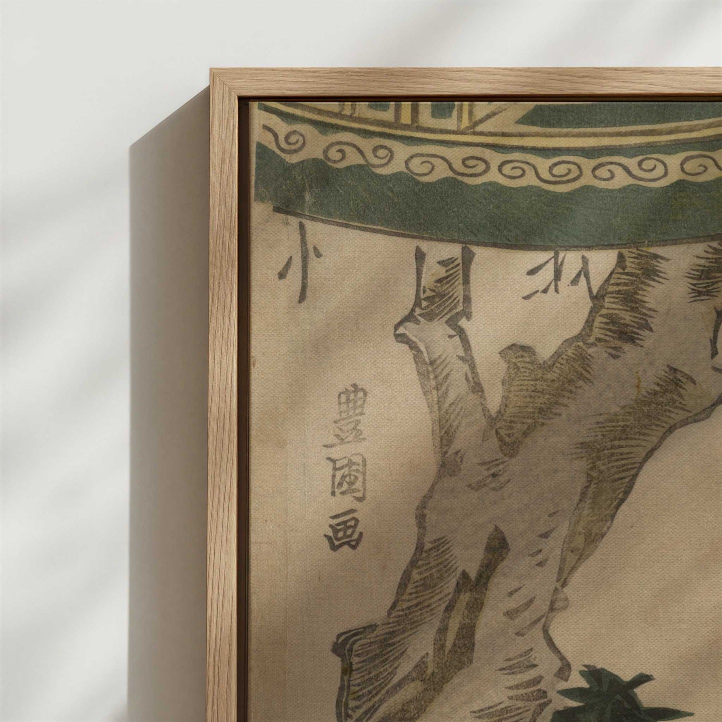 Framed Canvas - Close-up detail and texture of the framed canvas