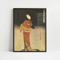 The Actor Iwai Hanshiro in a Female Role (1795) by Utagawa Toyokuni – Art Print - Art print in black frame