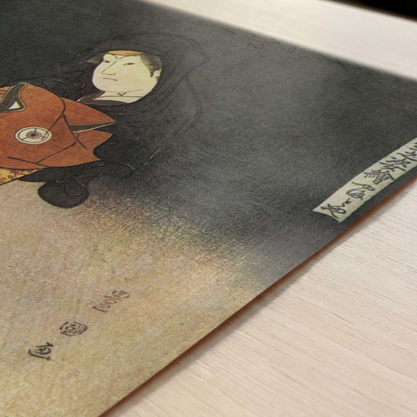 The Actor Iwai Hanshiro in a Female Role (1795) by Utagawa Toyokuni – Art Print - Close-up detail of the art print