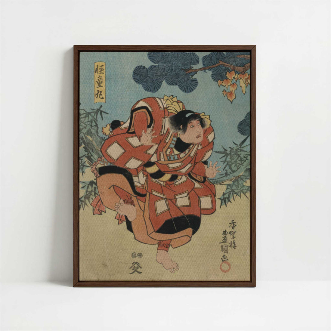 Framed Canvas - Framed canvas in dark wood color frame