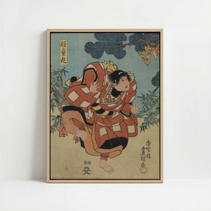 Framed Canvas - Framed canvas in oak color frame