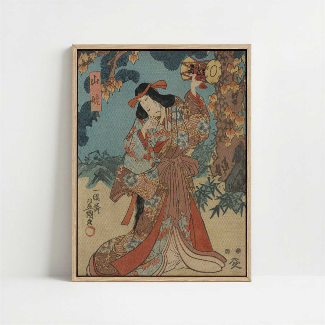 Framed Canvas - Framed canvas in oak color frame