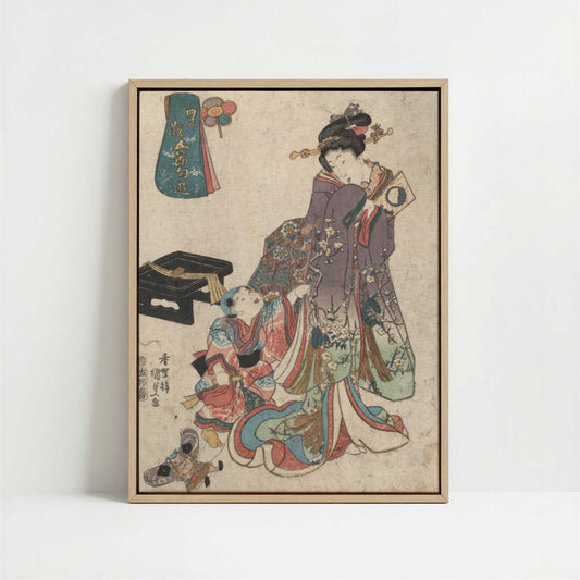 Framed Canvas - Framed canvas in oak color frame