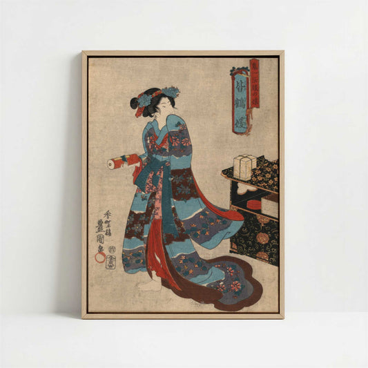 Framed Canvas - Framed canvas in oak color frame